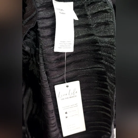 Black Texured Black Mini Dress - Picture 7 of 8